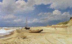 Ved Den Jyske Vestkyst Efter Storm by Christian Vigilius Blache