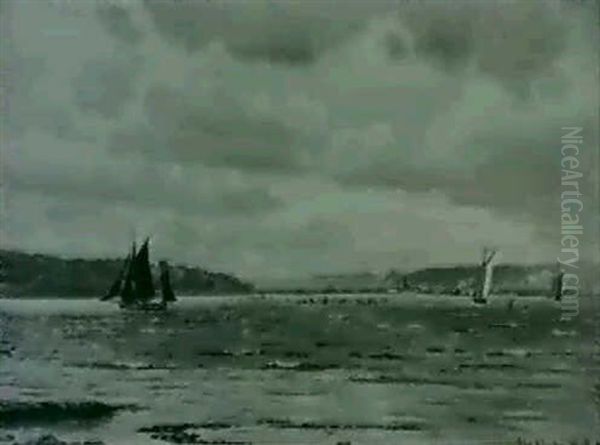 Marine Med Sejlskibe, Fra Vejle Fjord - view 1
