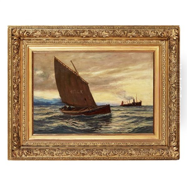 Sailing By A Steamer - view 1
