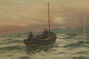 Fisherman In The Boat "troon" On The Firth Of Clyde by Andrew Black