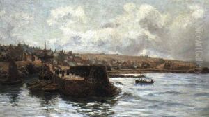 Banff Fishing Boats In Harbour by Andrew Black