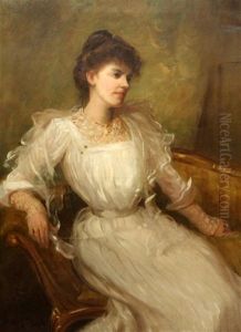 Portrait Of A Lady Seated In An Armchair by Arthur John Black
