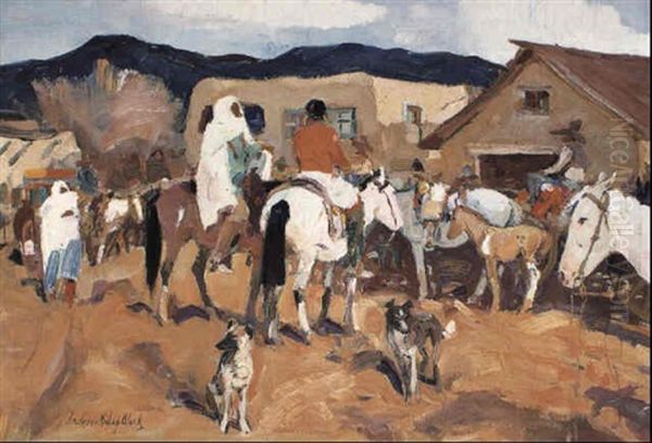 Gathering For The Rabbit Hunt - view 1