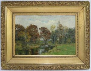 Summer Landscape With Stream by Olive Parker Black