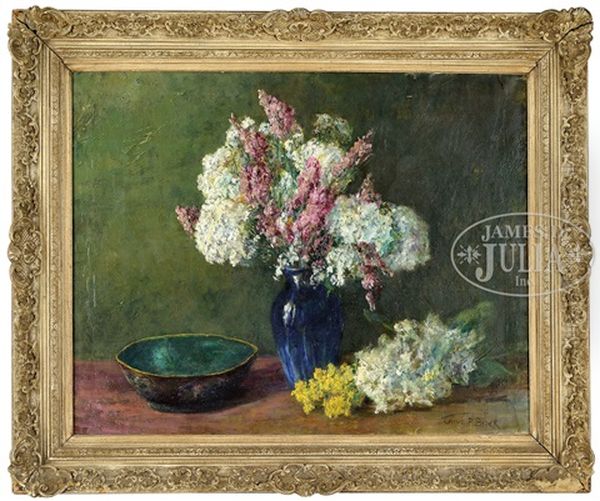 Blue Vase Of Flowers - view 1