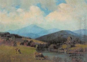 Pastoral Scene With Cows by Olive Parker Black