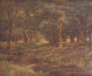 A Summer River Landscape by Olive Parker Black
