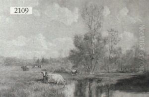 Landscape With Cattle By A Stream Landscape With Cattle By A Stream