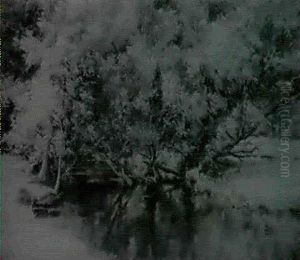Summer Landscape With Stream by Olive Parker Black