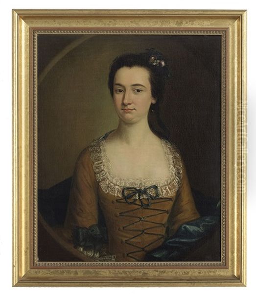 Portrait Of A Lady In Blue Silk - view 1