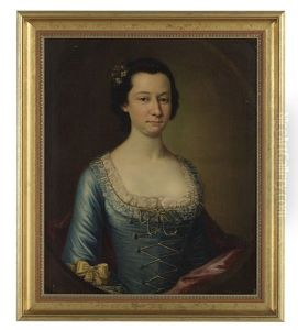 Portrait Of A Lady In Russet Silk by Joseph Blackburn