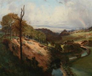 Spring Landscape With Rainbow by Thomas Bromley Blacklock