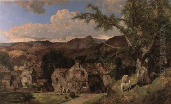 A Lakeland Landscape With A Manor House And Beehives - view 1