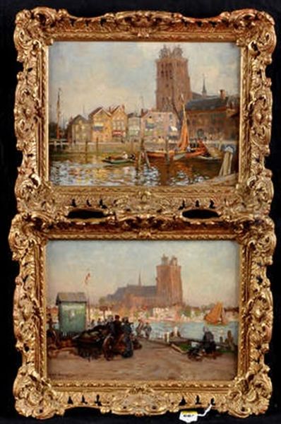 Waiting For The Ferry, Dordrecht Holland" And "view Of Dordrecht, Holland" Signed; One Inscribed Verso 20.5 X 27.5cms; 8 X 10 3/4in. See Illustration - view 1