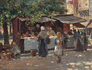 Market Day, Bruges by William Kay Blacklock