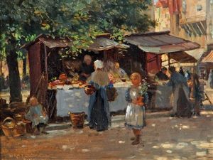 Vegetable Market, Bruges by William Kay Blacklock