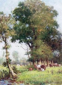 Evening, Ouse Valley, Huntingdonshire by William Kay Blacklock