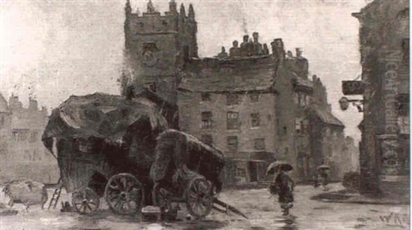 A Wet Day. Richmond Market Place - view 1