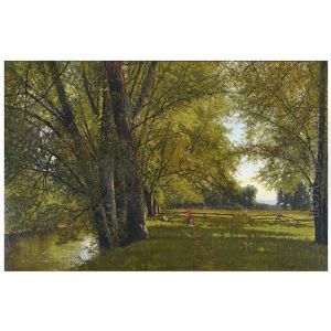 Wooded River Landscape by Walter Blackman