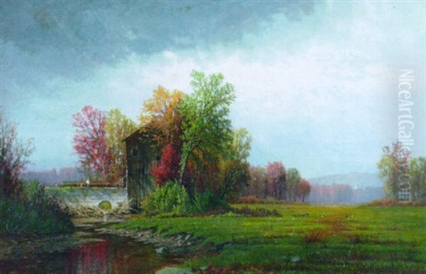 Fall Landscape With Distant Town - view 1