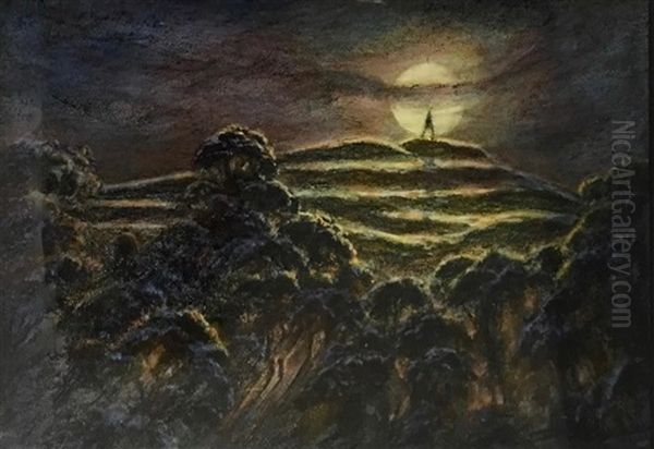 Moon Over Mt Eden - view 1