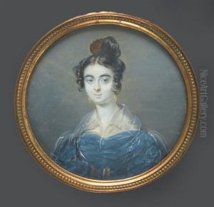 Portrait De Madame Caroline Reiset, En Buste Vers La Gauche, Presque De Face, Vetue D'une Robe Bleue, Ceinture A Coques Et Pendants D'oreilles Portrait De Madame Caroline Reiset, En Buste Vers La Gauche, Presque De Face, Vetue D'une Robe Bleue, Ceinture A Coques Et Pendants D'oreilles