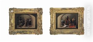 Mallard Ducks, A Hare, A Pheasant And Partridges In A Larder And Pheasants, Snipe, A Lobster And A Plaice With Vessels In A Larder (pair)