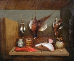 Still Life Of A Mallard, A Pheasant, A Hare, And A Brace Of English Partridge (+ A Brace Of Snipe, A Turbot, A Lobster, A Grouse, A Basket Of...; Pair)