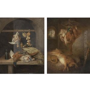 Still Life With Game (+ Another, Similar, Lrgr; Pair)