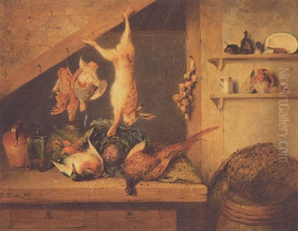 Gamebirds And A Hare In The Larder - view 1