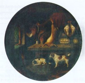 Spaniel With Dead Game In A Larder by Benjamin Blake