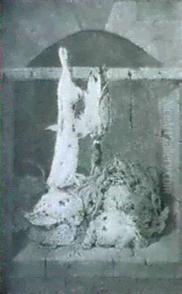 Still Life Of Dead Game And A Cabbage In A Larder - view 1