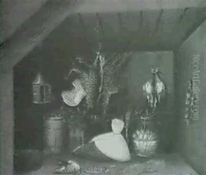 Still Life Of Dead Game And Fish In An Interior; Still Life Of Dead Game In An Interior (a Pair) by Benjamin Blake