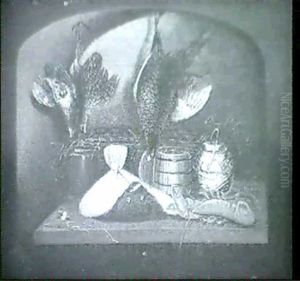 Still Life Of Game In A Larder And A Companion Still Life Of Dead Game And Fish In A Larder by Benjamin Blake