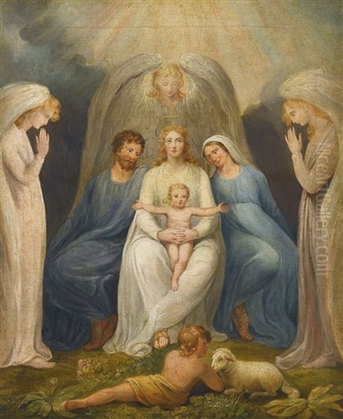 The Holy Family 'christ In The Lap Of Truth' (overpainted By Another Hand) - view 1