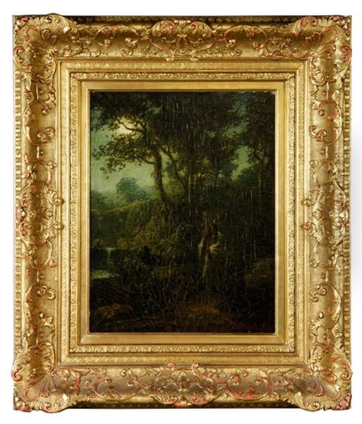 Moonlit Scene With Native American - view 1