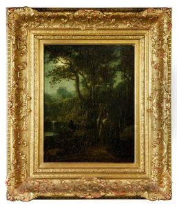 Moonlit Scene With Native American