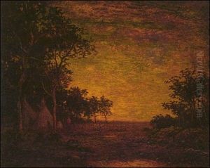 Sunset And Indian Encampment by Ralph Albert Blakelock