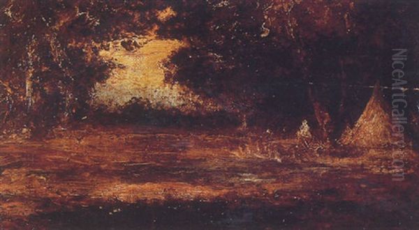 Sunset On An Indian Encampment - view 1