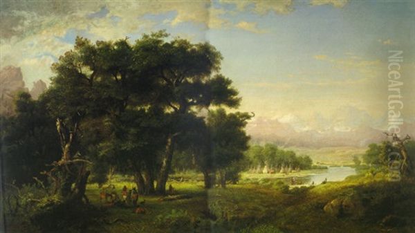 Indian Encampment Along The Snake River - view 1