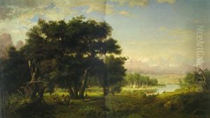 Indian Encampment Along The Snake River