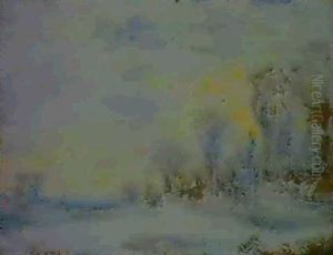 Winter Scenes                                               (a Pair, Oil And Pencil)