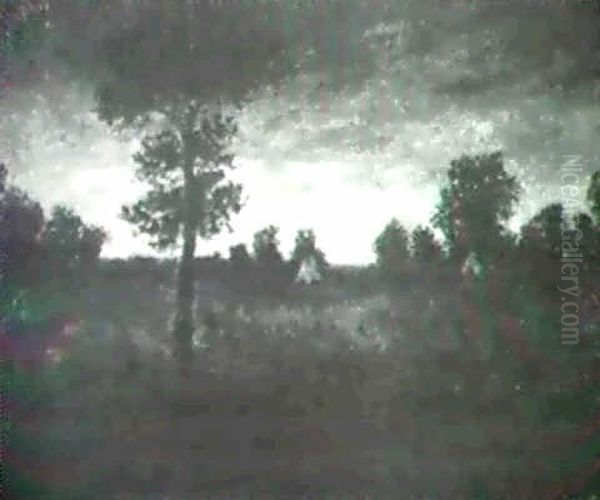 Sunset Landscape With Teepee - view 1