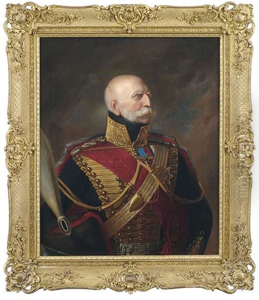 Portrait Des Ernst August I. (1771-1851) Konig Von Hannover, Herzog Von Braunschweig-luneburg Als Halbfigur In Husarenuniform - view 1