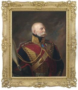 Portrait Des Ernst August I. (1771-1851) Konig Von Hannover, Herzog Von Braunschweig-luneburg Als Halbfigur In Husarenuniform by Louis Ammy Blanc