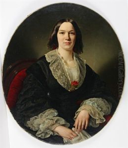 Portrait Der Maria Suwarina Rebekka Thyen, Geb. Wilkens. Portrait Des Oltmann Thyen (2 Works) by Louis Ammy Blanc