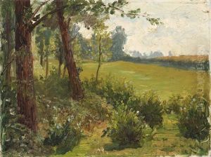 Landschaft Mit Wiese Und Baumen by Ernest Blanc-Garin