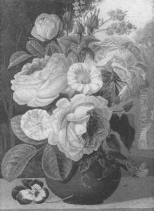 Bouquet De Fleurs Sur Fond De Paysage