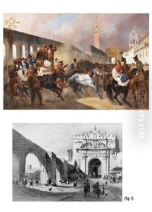Festejo En La Puerta De Carmona by Henri Pierre Leon Pharamond Blanchard