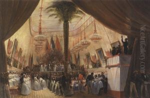 Bal A Bord De La "creole" A La Havana by Henri Pierre Leon Pharamond Blanchard